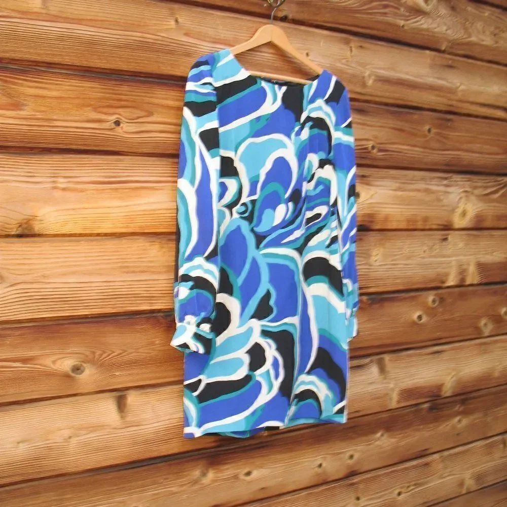 Trina Turk Silk Print Mod Shift Dress - Picture 2 of 9